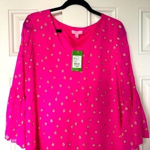 NWT Lilly Pulitzer Hot Pink Silk Dress